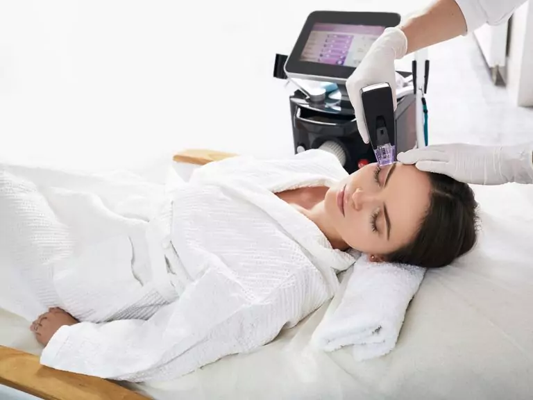 Girl getting Morpheus8 treatment | Coral Spring Med Spa | Coral Springs, FL